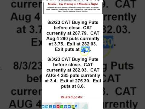 OMNIPOPS Weekly Options Signals CAT Examples Making Money
